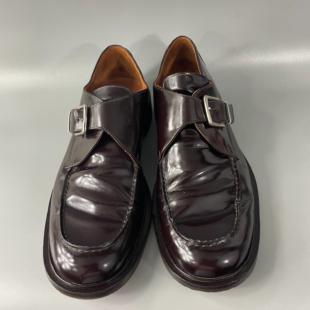 Coach Made In Italy Brown Leather Monk Strap Dress Sh… Gem